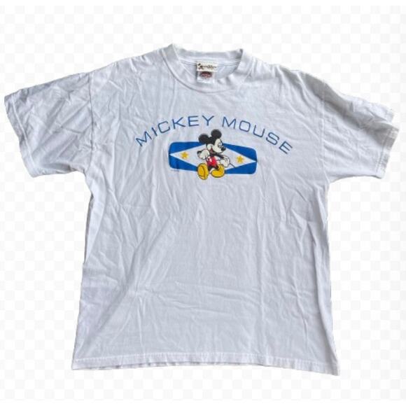 Vintage 90s Walt Disney World Mickey Mouse T-Shirt Anvil High Cotton - Size L - Picture 1 of 7